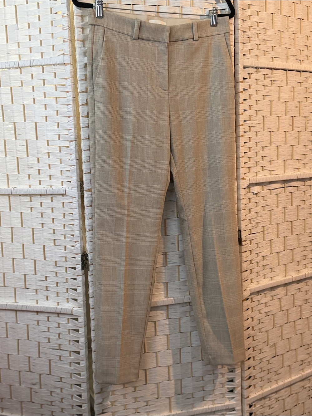 H&M Tan Plaid Tailored pants , in a size 8